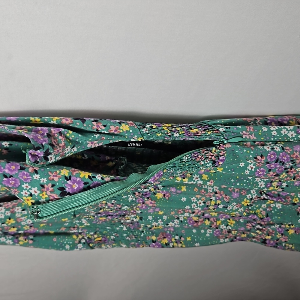 Forever 21 Green Floral Jumpsuit - Picture 3 of 6